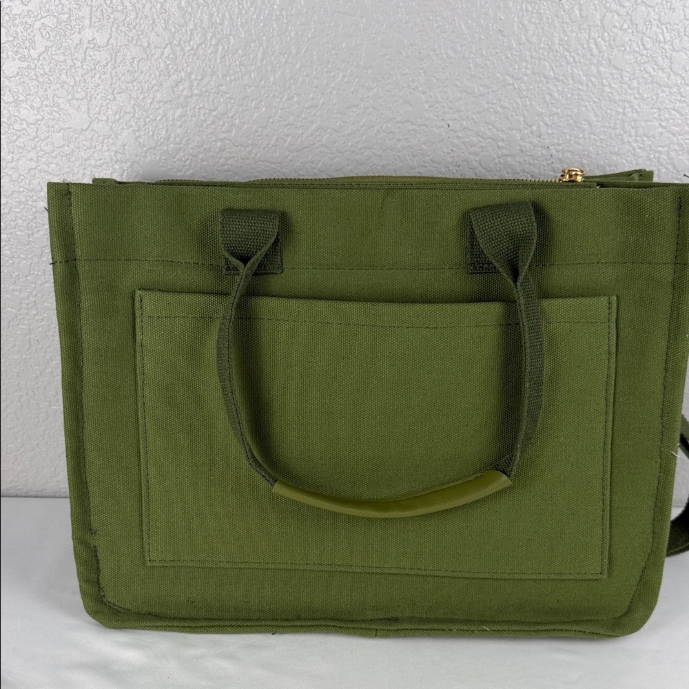 Canvas Tote Bag for Women Crossbody Work Bag Army Green - Picture 8 of 11